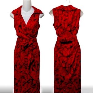 DIANE VON FURSTENBURG Vintage Silk Paint Splatter Judy Wrap Midi Dress 8